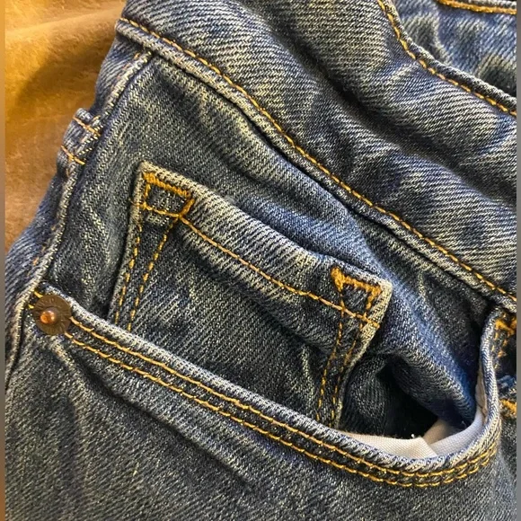 Old Navy Dk Blue Denim Jeans, High Rise, Wide Leg, Size 6 - Picture 4 of 8